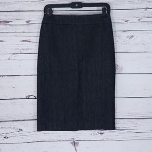 J Crew high waisted denim pencil skirt 96120 sz 0